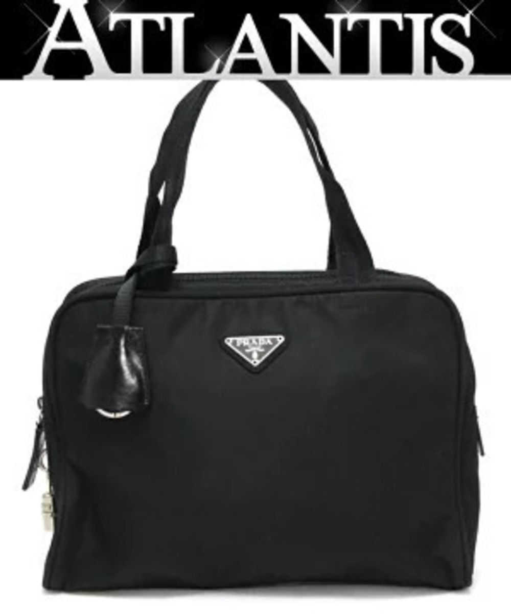 Prada Triangle Handbag Tote Bag Black